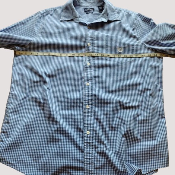 Chaps Shirt Mens XL Button Down Short Sleeve Checkered Coastal Summer - Picture 5 of 16